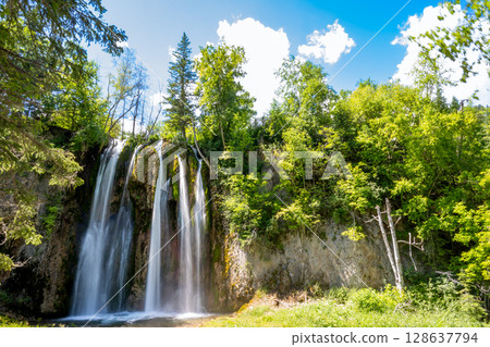 Waterfalls at the end off Little Spearfish Falls Trail in the Black Hills of South Dakota Waterfalls at the end off Little Spearfish Falls Trail in the Black Hills of South Dakota 128637794