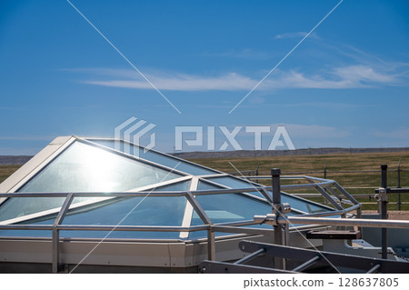 View of the Delta-09 Minuteman Missile Silo in the barren landscape of South Dakota View of the Delta-09 Minuteman Missile Silo in the barren landscape of South Dakota 128637805