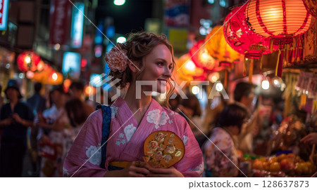 Yokohama Chinatown Festival Yukata Beauty Yokohama Chinatown Festival Yukata Beauty 128637873
