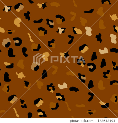 Seamless leopard print pattern. Fully seamless jaguar or cheetah skin pattern. leopard print textile fabric 128638493