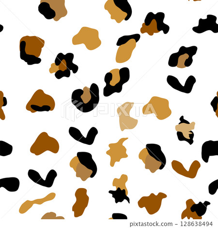 Seamless leopard print pattern. Fully seamless jaguar or cheetah skin pattern. leopard print textile fabric 128638494