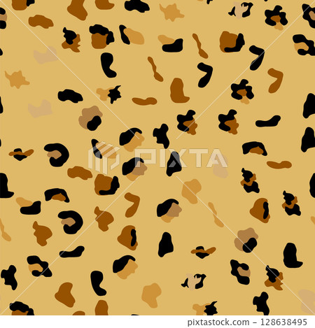 Seamless leopard print pattern. Fully seamless jaguar or cheetah skin pattern. leopard print textile fabric 128638495
