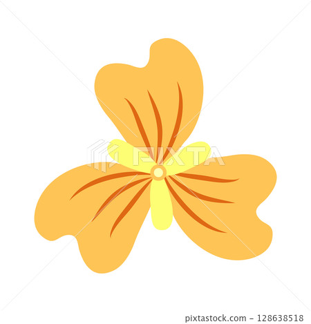 Wild and garden flowers, leaves. Modern vector botanical illustrations in trendy bright colors on white background. hand drawn floral design elements 128638518