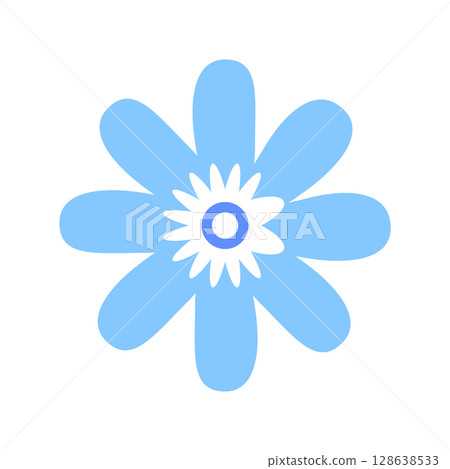 Wild and garden flowers, leaves. Modern vector botanical illustrations in trendy bright colors on white background. hand drawn floral design elements 128638533