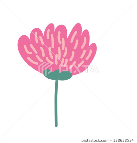 Wild and garden flowers, leaves. Modern vector botanical illustrations in trendy bright colors on white background. hand drawn floral design elements Wild and garden flowers, leaves. Modern vector botanical illustrations in trendy bright colors on white background. hand drawn floral design elements 128638554