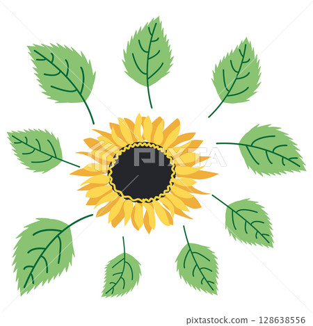 Wild and garden flowers, leaves. Modern vector botanical illustrations in trendy bright colors on white background. hand drawn floral design elements 128638556