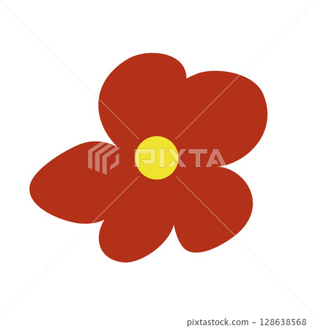Wild and garden flowers, leaves. Modern vector botanical illustrations in trendy bright colors on white background. hand drawn floral design elements 128638568