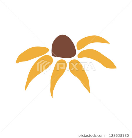 Wild and garden flowers, leaves. Modern vector botanical illustrations in trendy bright colors on white background. hand drawn floral design elements 128638580