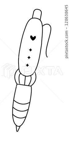 Black line pen doodle, cute vector illustration of school and office item, chancellery pictogram Black line pen doodle, cute vector illustration of school and office item, chancellery pictogram 128638645