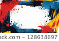Colorful paint-style ink splash frame material 128638697