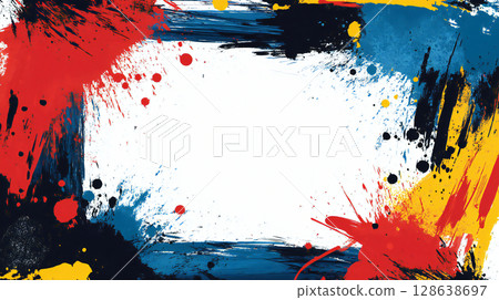 Colorful paint-style ink splash frame material Colorful paint-style ink splash frame material 128638697