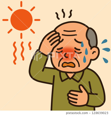 "AI-generated images" of elderly people suffering from heatstroke 128639023