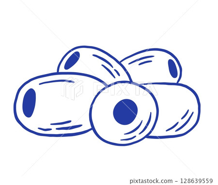 Hand draw fresh olives on white background. Mediterranean food vector illustration in sketch style. 128639559