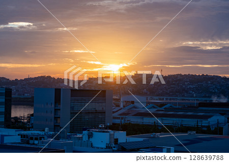 Sunrise view from the hotel in Yawata 128639788