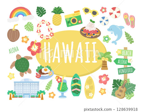 夏威夷插圖集 夏威夷插圖集 128639918