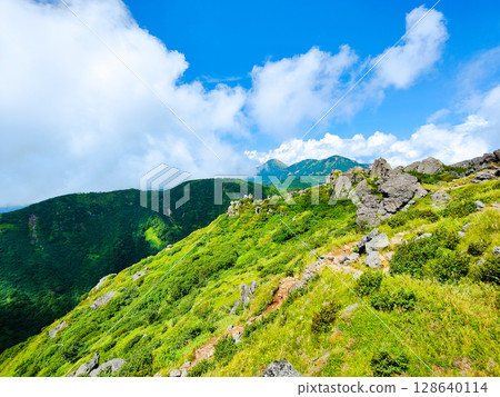 Climbing Mt. Myoko in summer (South Peak to North Peak: View of Mt. Hiuchi and Mt. Yake) Climbing Mt. Myoko in summer (South Peak to North Peak: View of Mt. Hiuchi and Mt. Yake) 128640114