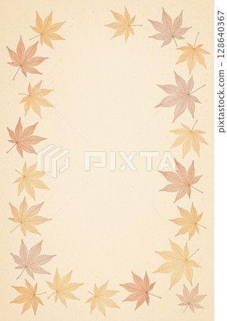 Autumn/Japanese style pattern, with margins, vertical size, Generative AI 128640367