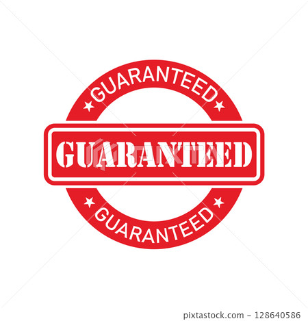 Red Guaranteed Stamp Badge Label Icon 128640586