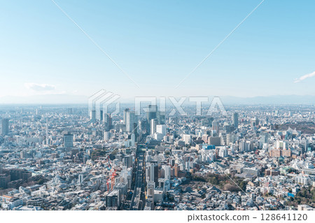 東京的摩天大樓、都市景觀、市區 128641120