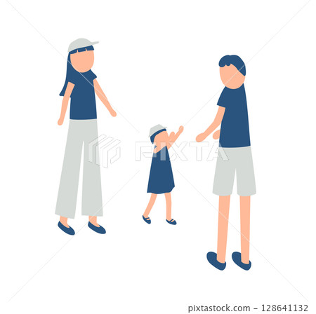 一家人度過夏天的插圖 128641132