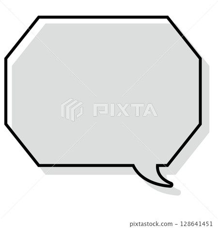 A simple speech bubble with misaligned lines, an octagon with corners 128641451