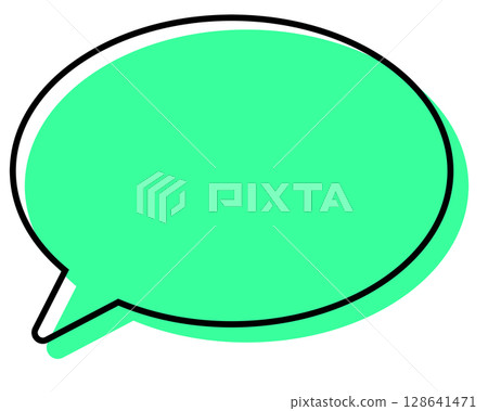 線條錯置的簡單對話泡泡 - 圓形 128641471