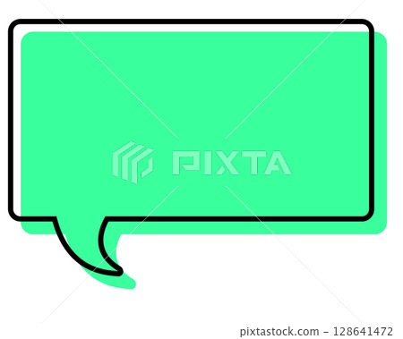 Simple speech bubble with misaligned lines - Rectangle Simple speech bubble with misaligned lines - Rectangle 128641472