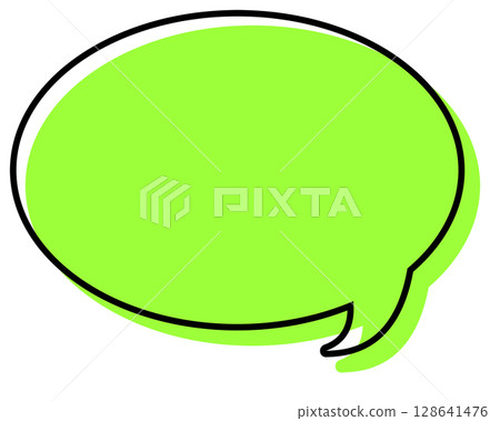 線條錯置的簡單對話泡泡 - 圓形 128641476