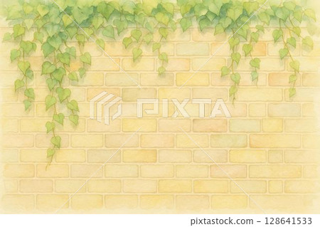 Background material ・ Ivy and brick wall 128641533