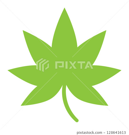 Simple maple leaf illustration, green, single 128641613