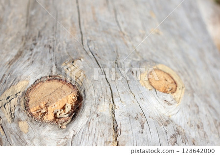 A Detailed CloseUp of Weathered Wood Featuring Natural Knots and Intricate Textures A Detailed CloseUp of Weathered Wood Featuring Natural Knots and Intricate Textures 128642000