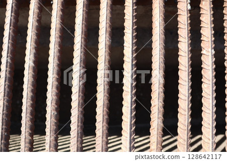 Industrial Steel Bars Featuring Unique and Distinctive Textured Patterns and Designs 128642117