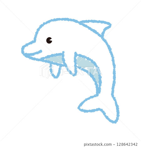 Crayon illustration of a dolphin 128642342