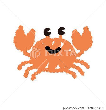Crayon drawing of a crab 128642348