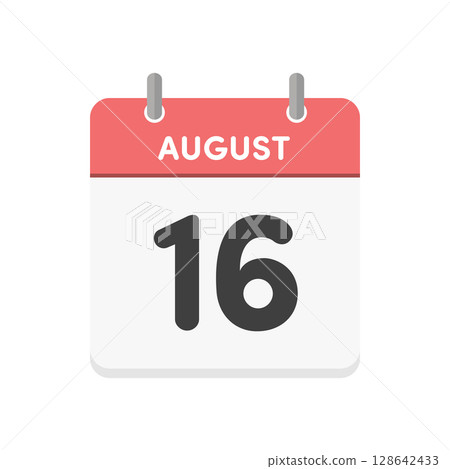 August 16th - Daily calendar icon for August 16 - Calendar material with date 8/16 128642433