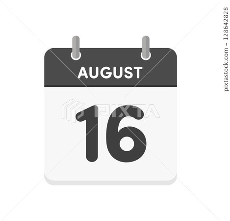 August 16th - Daily calendar icon for August 16 - Calendar material with date 8/16 128642828