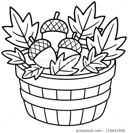 Flower Pot with Leaves 128642888