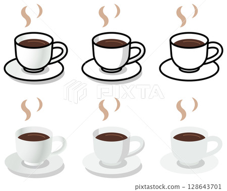 Vector illustration set of various coffee icons 128643701