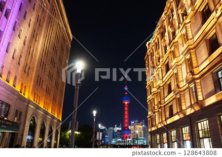上海南京路步行街夜景 128643808