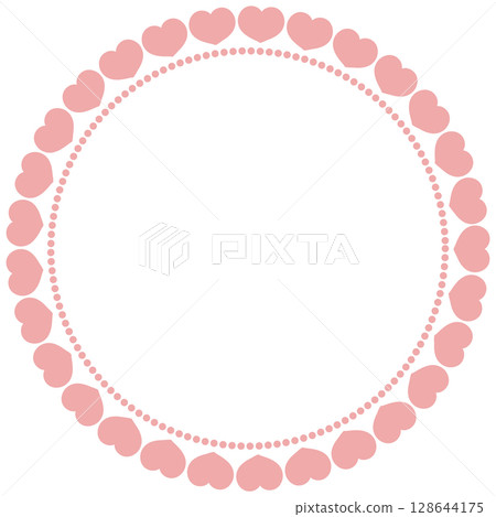 Pink cute circular heart frame Pink cute circular heart frame 128644175