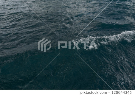 Closeup ocean waves with turquoise water Closeup ocean waves with turquoise water 128644345