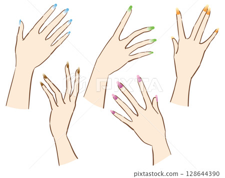 Beautiful hand poses and nail designs for advertising 128644390