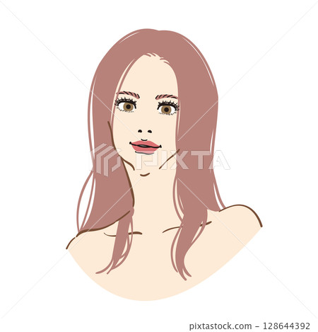 Fashion model style beautiful woman face close-up Fashion model style beautiful woman face close-up 128644392