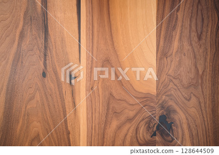 Texture of black walnut wood with some sapwood 128644509