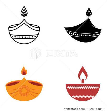 Diwali icon vector template design 128644840