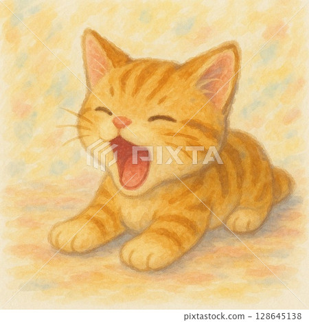 打呵欠的貓 128645138