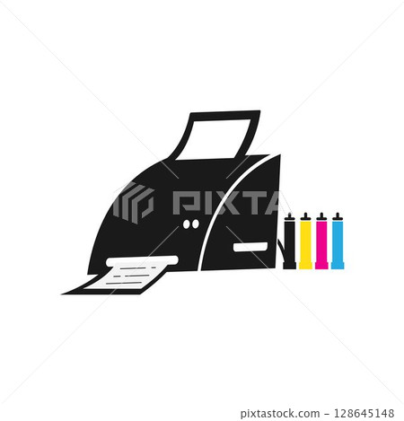 Digital printing logo vector template 128645148