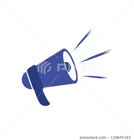 Megaphone Icon Vector Logo Design with sound, linear icon. Advertising and distribution. 128645163
