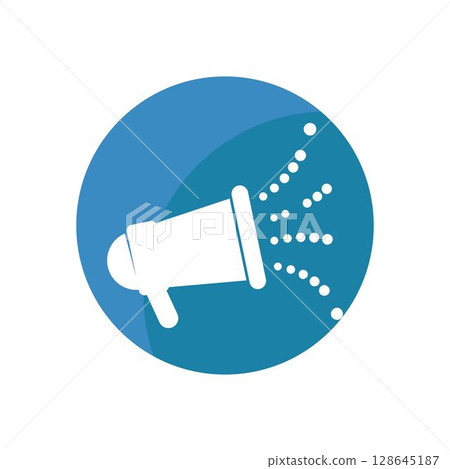 Megaphone Icon Vector Logo Design with sound, linear icon. Advertising and distribution. Megaphone Icon Vector Logo Design with sound, linear icon. Advertising and distribution. 128645187
