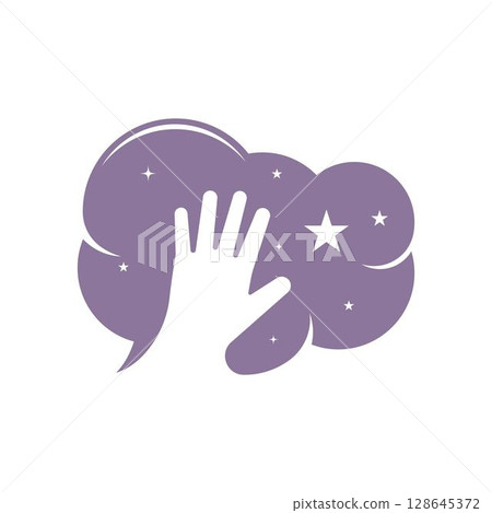 hand reach star logo design hand reach star logo design 128645372